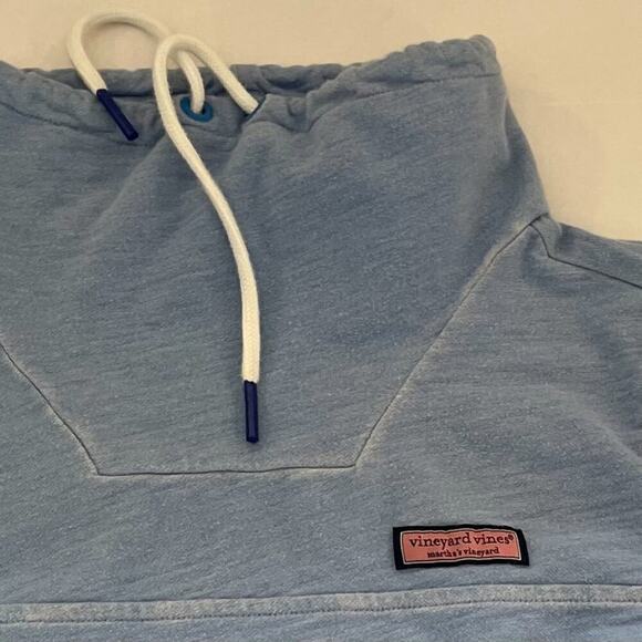 Vineyard Vines Cotton Sunwashed Blue Funnel Neck Relaxed Shep Shirt/Sweatshirt - Picture 6 of 12